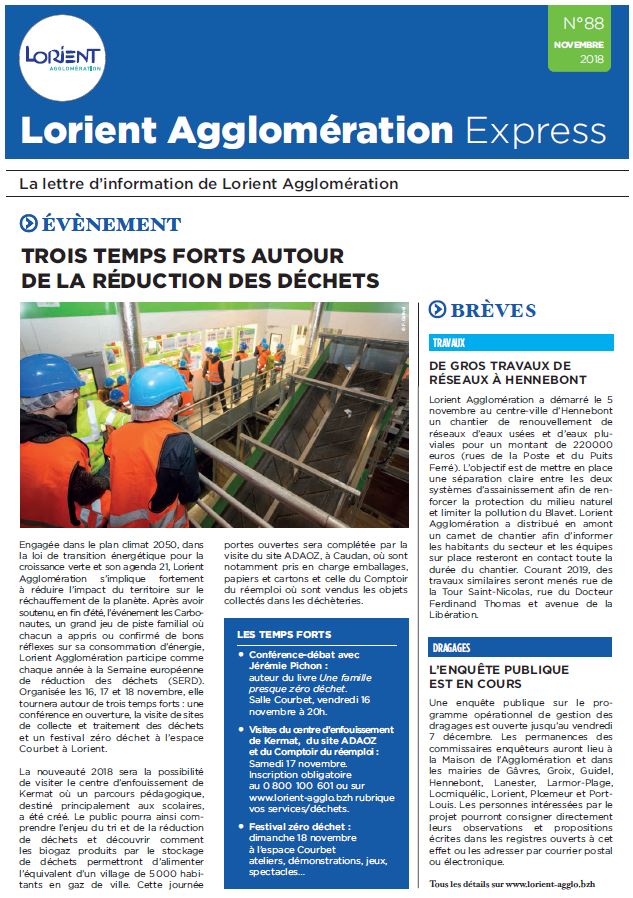 Lorient Agglomération Express N°88 - novembre 2018