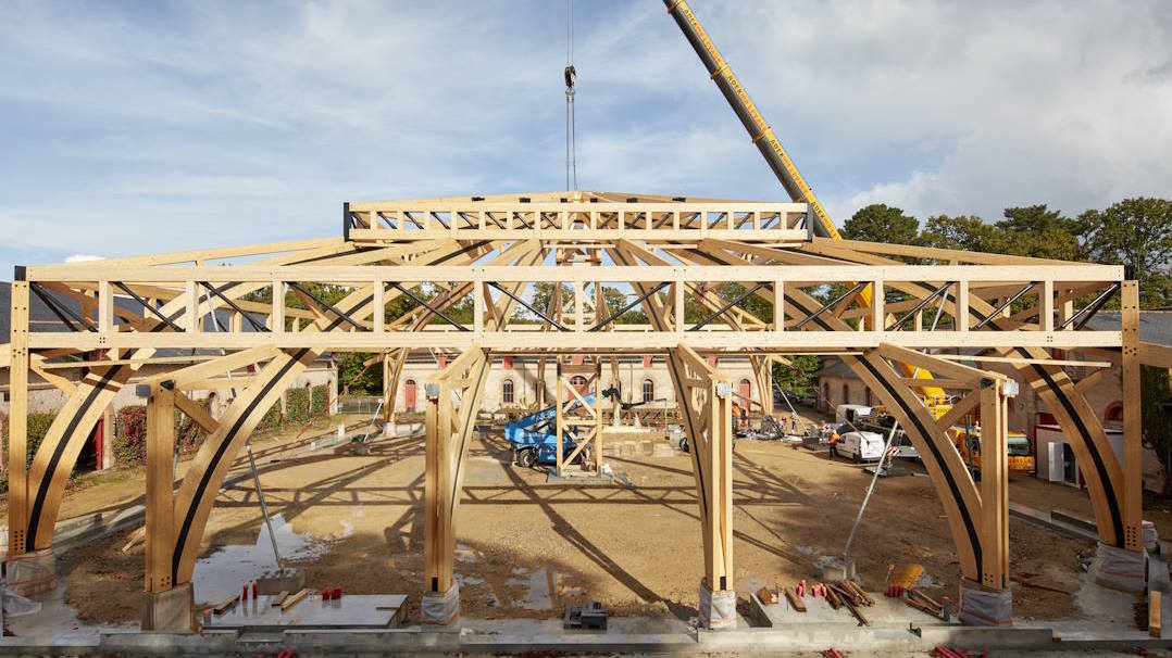 Le chantier de la future halle équestre du Haras d'Hennebont